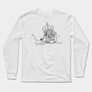 majestic decorated snail with flowers & crown Long Sleeve T-Shirt